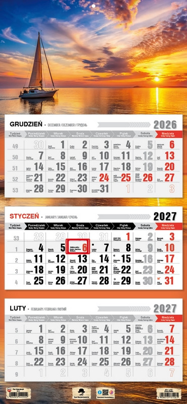 Kalendarz trójdzielny KT-2 Premium (wypukła główka) Pan Kalendarzyk